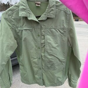 L.L. Bean Sage Green Utility Button-Front Jacket